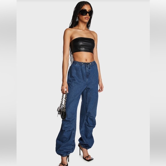 NWT Edikted Lorelai Oversized Cargo Jeans Size S - Picture 3 of 9